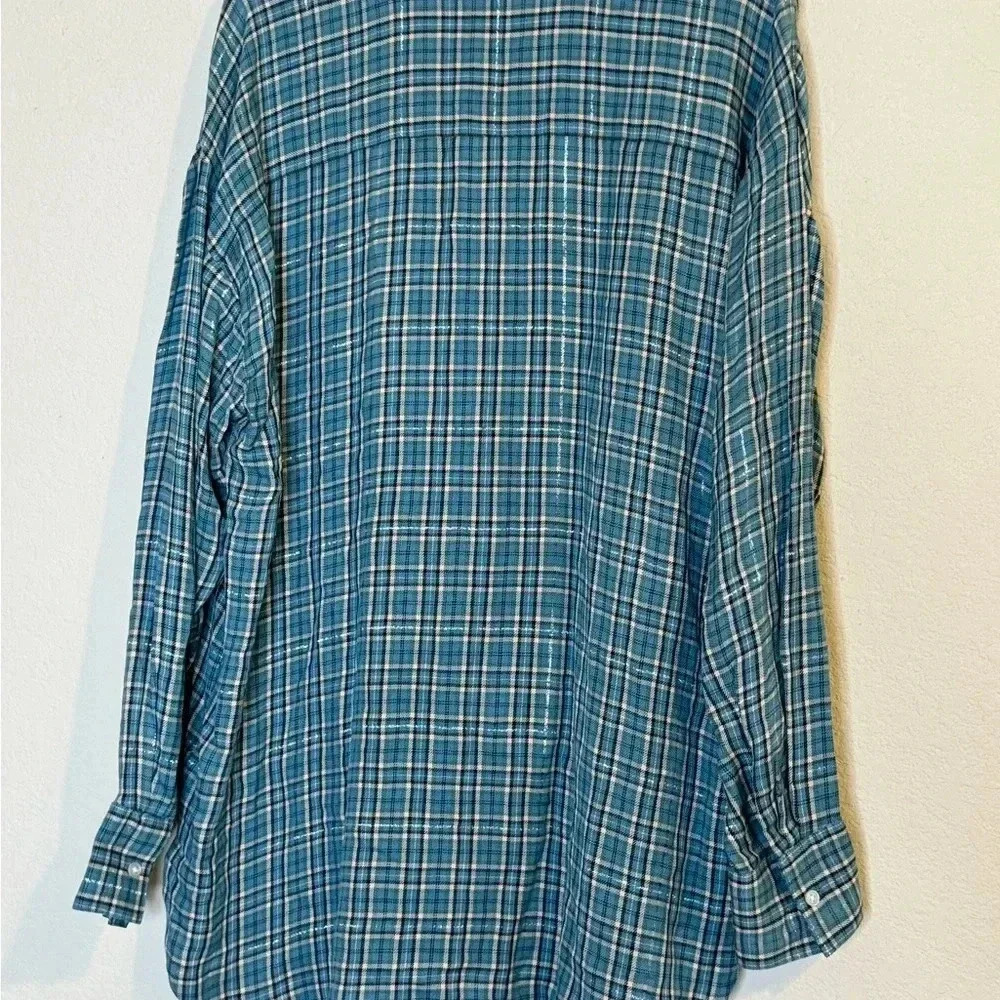 Loft  Plaid Metallic Thread Top NWT - Picture 7 of 8
